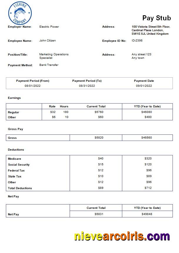 fishing company payroll